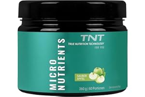 ‎TNT TRUE NUTRITION TECHNOLOGY TNT Multivitamin Pulver mit 24 Vitaminen & Mineralien (360g) • Vitamin Komplex mit Grüntee Extrakt, Spirulina & Coenzym Q10 • Micronutrients (Saurer Apple)