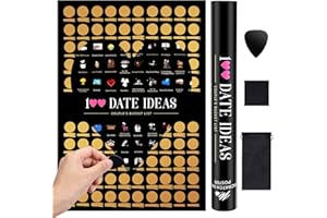 Ufkaa Couples Gifts, Funny 100 Date Night Ideas Bucket List Poster, Boyfriend Girlfriend Husband Wife Presents, His and Hers Engagement Wedding Gift for Christmas, Valentines Day, Birthday