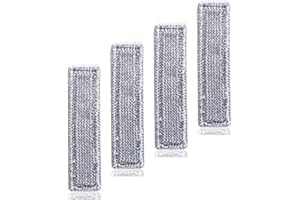 Eucteje 4 Stück Mikrofaser-Wischbezüge Ersatzmikrofaser Wischmopppad Grau Outdoor Zubehör Kompatibel mit Kärcher Fenstersauger WV Sprühflaschen mit Klettverschluss WV 5 Premium/Plus WV 2 Premium/Plus