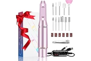 ELITLIFE Electric Nail File Rechargeable 30000 RPM Professional Electric Nail Cutter Metal Nail Drill with Adjustable Speed for Manicure and Pedicure with Polishing Tool