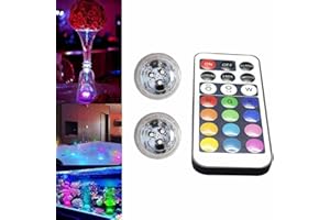 HFLWYWD Mini luci a LED sommergibili con telecomando, piccole candele subacquee impermeabili IP67, luci d'accento RGB multicolore senza fiamma, funzionamento a batteria, per vaso, piscina, stagno, auto, luci