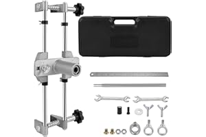 Husuper Kit de Montaje de Puerta Plantillas de Bloqueo 16PCS Montaje de Puerta de Embutir 3 Cortadores M10 (18mm, 22mm, 25mm) Herramienta de Plantilla de Mortaja de Instalación Cerrajero Profesional