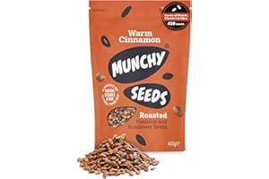 Munchy Seeds Warm Cinnamon, Sunflower, Pumpkin, Protein Snack, Plant-Based Fibre & Vitamin E,Sweet & Delicious To Eat,Vegan Snacks For Kids,Add to Cereal, Porridge or Yoghurt - 450g Mega Pack