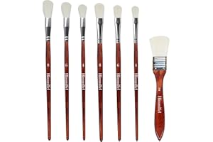 HIMMLFEL Himmfel pennelli per pittura acrilica, 7 pennello di pelo di capra premium per acrilico, acquerello, olio, Versatile pennelli in foglia d'oro per artigianato, dryrush, ceramica, foglia d'oro