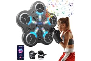 Eznaobo Musik-Boxmaschine mit Boxhandschuhen, Bluetooth, intelligente Musik-Boxmaschine mit 3 Geschwindigkeiten und Licht, Wandmontage, Musik-Boxmaschine für Kinder und Erwachsene