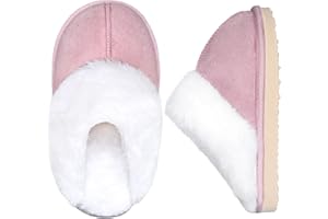 IceUnicorn Girls Slippers Memory Foam Suede Toddler Kids Slippers Cosy Winter Warm Lightweight Anti-slip House Shoes