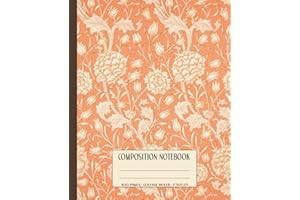 Composition Notebook: Art Nouveau botanical flowers painting. Stylish aesthetic vintage effect notebook. Art lover school gift