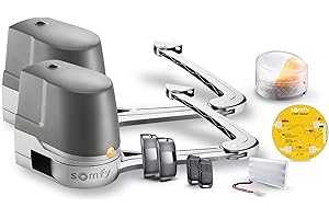 Somfy 2401288 - Motorisation portail battant à bras Evolvia Star | Pour vantaux hauteur et largeur max 2m | Avec 2 télécommandes Keypop, 1 feu clignotant et batterie de secours | Fabriqué en France