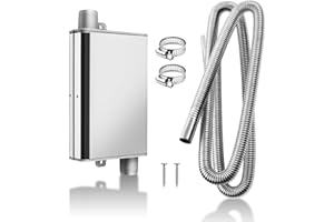 MaxEarn Ulepszony tłumik z wężem wydechowym 200 cm do generatora prądu, rury wydechowej ze stali nierdzewnej, rury wydechowej z 2 klamrami do ogrzewania powietrza Ebespacher na olej napędowy