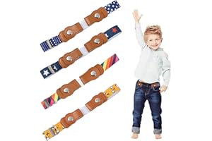 Prmape 4 unidades Cinturón elástico ajustable sin hebilla cinturón invisible ajustable sin hebilla cinturón infantil sin hebilla para niños de 3 a 12 años