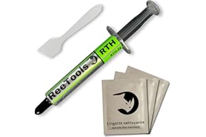 Pâte Thermique Processeur Haute Performance avec 3 Lingettes Nettoyantes, Compatible Tous CPU/GPU : Intel AMD Rysen Macbook switch PS4 xbox Minage. Kit Complet Pour Supprimer Les Surchauffes