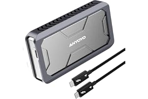 Boîtier SSD M.2 NVMe 40 Gbps, Boîtier SSD ANYOYO PCIe NVMe vers USB C Boîtier SSD, boîtier Aluminium Compatible Thunderbolt 3/4 & USB4.0/3.2/3.1/3.0/2.0 pour M & B+M-Key 2280