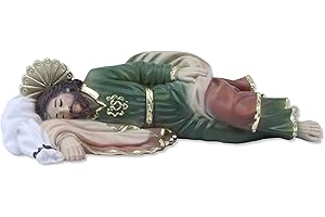 Proposte Religiose Estatua de San José durmiente en Resina. 14 cm de largo. Pintado a mano.