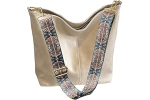 HAIWILL Umhängetasche Damen Große Crossbody Bag Damen mit Breiter Gurt Leder Hobo Bag Shopper Tasche Retro Schultertasche Handtasche für Alltag, Büro, Schulausflug und Einkauf