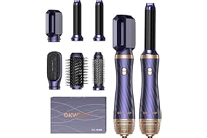 ‎OKWRAP Hair Styler OKWRAP Airstyler set 6 In 1 Mit Rundbürstenföhn Haarstyler Warmluftbürste Thermal Brush Airflow Lockenstab Automatisch, Volumen Föhnbürste,Für Glätten, Trocknen, Volumen, Locken