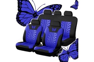 KEAAN 5 Sitzplätze Universal Autositzbezüge Set für Skoda Fabia/Fabia Combi/Fabia Scout PJ NJ 5J 3T4 3T5 6Y 6Y2 6Y5 2000-2023 2024 2025 Sitzbezügesets Komplettset Autositzschoner,Blue
