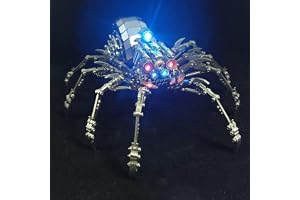 UpGLeuch 3D-pussel i metall för vuxna, 3D-metallpussel, spindel med ljus, 3D-metallpussel, gör-det-själv-spindelmodell, kit