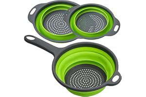 ZOOTSING 3 Cestelli con Filtro in Silicone Pieghevoli, Set di Colino Pieghevole, Cestello con Filtro in Silicone, Ciotole per Lavastoviglie con Filtro da Cucina per Tagliatelle, Frutta, Verdura