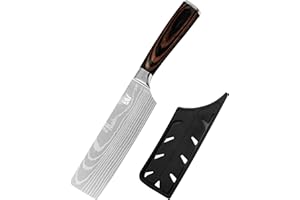 XYJ Couteau de cuisine nakiri de 7 pouces en acier inoxydable
