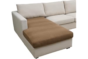 ‎EISMODRA Eismodra Sofa Cover L Shape, Sofa Cover 3-Seater, Stretch Seat Cushion Cover, Couch Throw Blanket, Sofa Protector, Sofa Throw, Elastic Cover for L-Shape, Light Brown, Chaise Lounge (1 Piece)