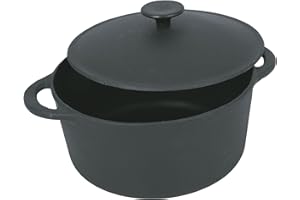 CREALYS Tradifonte Cocotte Redonda De Hierro Fundido Esmaltada Negra Ø 26 Cm, 5 L