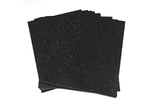 Sixstore 10 cartoncini glitterati in formato A4, 250 g/m², colori misti, carta glitterata, formato A4, per decorazioni fai da te, colore: nero