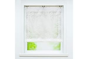 Joyswahl Roleta rzymska z woalu, przezroczysta roleta rzymska z piórami, jakość wypalania »Alisha«, szal okienny, z zawieszeniem na haczyk, roleta rzymska, bez wiercenia, 100 x 130 cm (szer. x wys.),