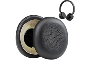 ERIOSCAR 1 para wymiennych nauszników do Jabra Elite 45h Evolve2 65 (65MS 65UC USB) Evolve2 40 (40UC 40MS USB) bezprzewodowy zestaw słuchawkowy z miękką skórą proteinową, kolor czarny