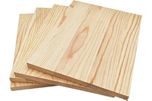 ANKTILY 4 tableros rectangulares de madera sin terminar para manualidades, 20 x 15 x 1 cm, bloques de madera en blanco para tallar, pintar y quemar