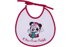 Bo.MA. Ellepi bavaglini bavaglino neonato natale disney bavette con bavetta neonata primo mesi asilo regalo neonati elastico bavaglia bimba bimbo bavaglio bavagli bambini natalizio minnie