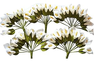 PuntoCasaStore Confezione 72 pezzi-fiori,mini CALLE artificiali, x segnaposto, composizione, prima comunione,confetti. (CK122)