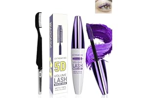 LYSDEFEU 5D Silk Fiber Mascara Volume et Longueur with brosse a cils, Waterproof et Longue Tenue avec une Définition Précise,Fast Dry False Lash Effect,Créer un Maquillage des Yeux Charmant pour Femme-05violet