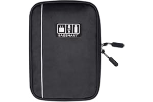 bagsmart Bolsa Electronica Organizador Viaje Portátil para Cables, Memorias USB, Powerbanks, Baterias, Tarjeta SD (Negro)
