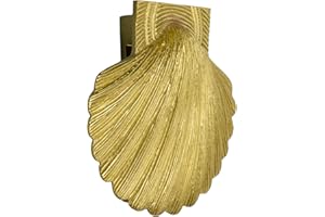 BRASS BEE Silver Shell Door Knocker for Front Door | Polished Solid Brass Silver Knockers with Strike Plate | UPVC | Scallop Shell Front Door Furniture with a Unique Design (Gold)