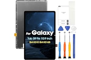 ARSSLY Pantalla LCD para Samsung Galaxy Tab S9 Fe, LCD Display para Galaxy Tab S9 Fe SM-X510, SM-X516B 10,9 pulgadas, pantalla táctil digitalizador de repuesto + kit de reparación (negro)