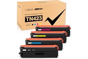 v4ink TN423 Toner Cartridge Compatible for Brother TN-423 TN421 TN-421 for Brother HL-L8260CDW HL-L8360CDW MFC-L8690CDW MFC-L8900CDW DCP-L8410CDW DCP-L8410CDN (Black Cyan Yellow Magenta, 4-Pack)