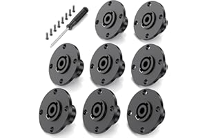 Jumwa 8Pack 4 Pole Spinotto per altoparlanti Spina Speakon Twist Lock femmina per montaggio a pannello in Rotondo Compatibile con Neutrik Speakon NL4MP, NL4MPR, NL4FC, NL4FX, NLT4X, serie NL4, NL2FC