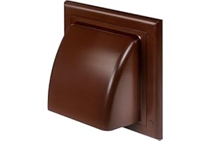 AirTech-UK Cowl Gravity Flap Wall | Non-Return Valve Cowl Duct Cover Air Vent Brown-100mm