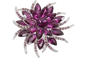 PATIKIL Broche con Diamantes de Imitación, Cistal Gran Flor Solapa Alfiler para Mujer Elegante Vintage Accesorio Pin para Vestido Abrigo Sombrero Bolsa Bricolaje Bufanda Regalo