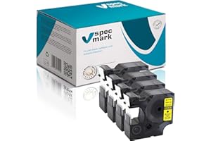specmark Compatibile con DYMO D1 45808 S0720880 Nastro 19 mm x 7 m Set x 4 pezzi nero su giallo compatibile con DYMO D1 per stampanti LM Label-Manager LP Label-Point LW Label-Writer DUO