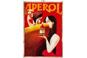 KUSTOM ART Cuadro Serie Publicidad Vintage Bebidas Impresión sobre Madera 25x18 cm Decoración de pared