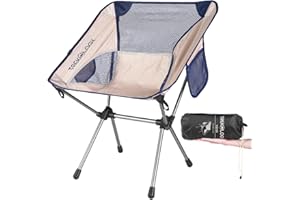 TREKOLOGY YIZI GO Camping Chairs for Adult – Compact, Foldable, Lightweight 0.9 kg, 136 kg Capacity, Durable Aluminum, Quick Setup, Ideal for Backpacking, Beach, and Outdoor Adventures (White)