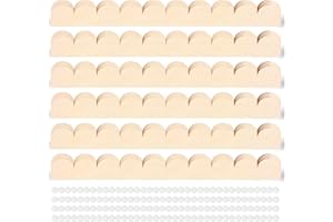OUGPIU Unlackierte Dekorative Holzleiste Gewellter Rand,Dekorative Holzleisten mit Klebepunkten,Niedliche DIY-Zierleiste für Zuhause,Puppenhaus,Wandschrank,Regal und Fenstertür (24 Stück 40x4cm)