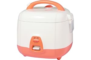 Cuckoo CR-0331 - Cuociriso elettrico basico e scalda-riso, pentola interna antiaderente, Made in Korea, 3 tazze, bianco/arancione