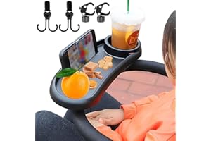 PandaHug Stroller Snack Tray with Cup Holder Universal Child Snack Tray Removable Multifunction Stroller Organizer with Adjustable Buckle and Hooks Reusable Stroller Snacks Holder for Strollers