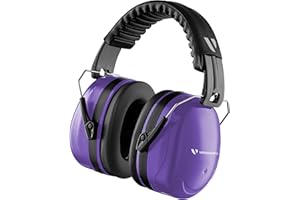 Vanderfields Ear Defenders Adults - Protection Passive Noise Cancelling Headphones - Safety Earmuffs Ear Protectors - Hearing Protection Ear Defenders Autism, Mowing, DIY - 32dB SNR - Purple Power