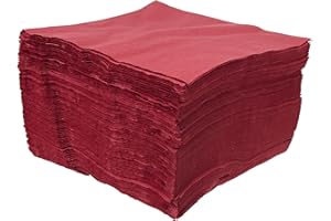 MORIGAMI SER4220546 Tovagliolo 40 x 40 2 strati, piega 1/4, 100 tovaglioli, 2 strati liscio con bordo, Bordeaux