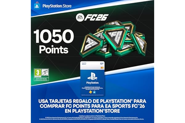 10 € Tarjeta Regalo de PlayStation Store I 1.050 puntos FC I Código de descarga para PS4/PS5 I Cuenta española