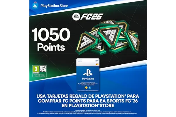 10 € Tarjeta Regalo de PlayStation Store I 1.050 puntos FC I Código de descarga para PS4/PS5 I Cuenta española