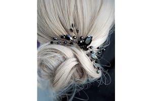 Anglacesmade Peigne à cheveux en cristal noir pour mariage, bal de fin d'année, festival - Accessoires pour cheveux pour femmes et filles